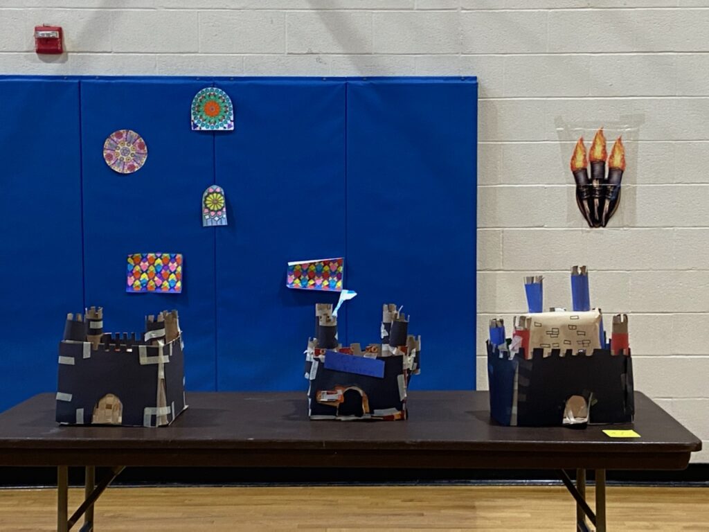 Sixth grade Social Studies students at St. Margaret School created castles from recycled materials during their Midevil Times unit.