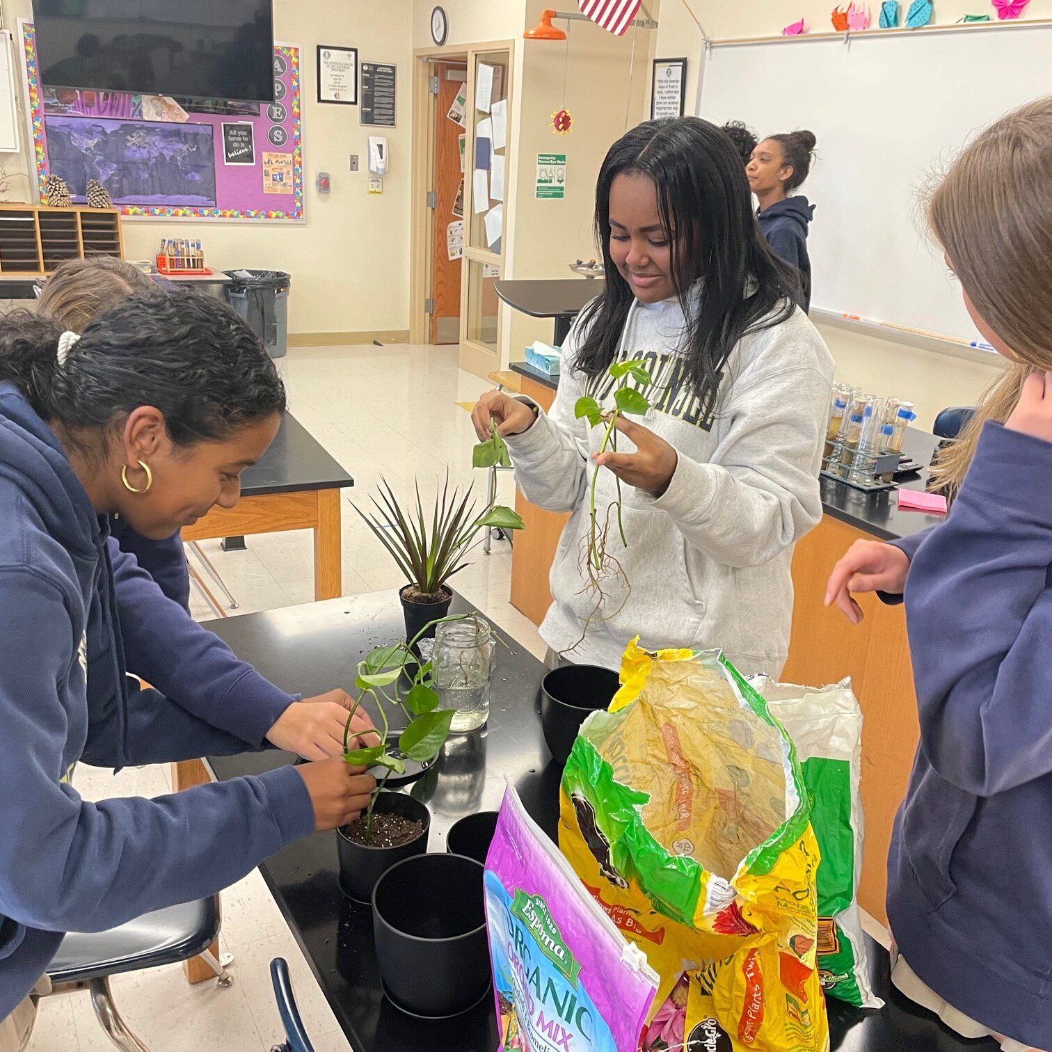Our Lady of Good High - planting class plants